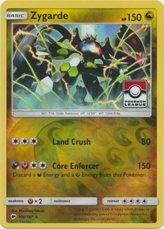 Burning Shadows Zygarde #100 League Promo